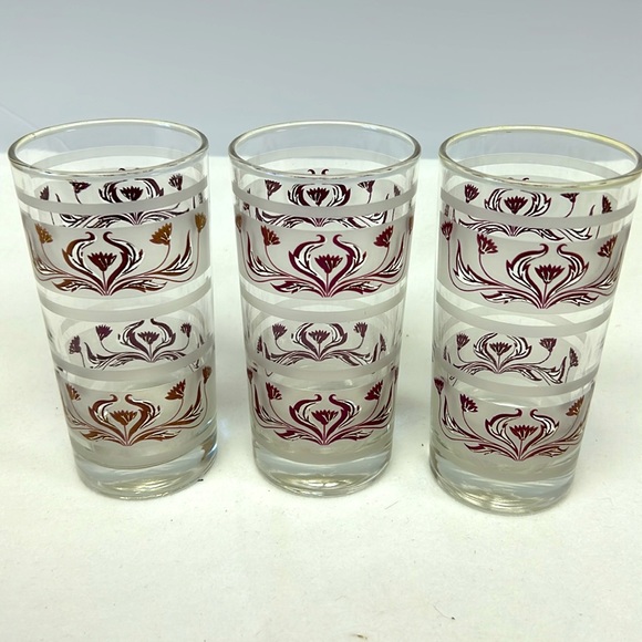 Mid Century set of 3 Tom Collin’s glasses by DOMINION GLASS CO - Picture 5 of 5